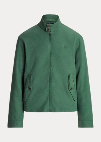 Grüne Herrenjacken aus Leinen-Mix mit Fischgrätenmuster von Ralph Lauren