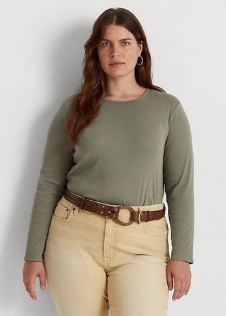 Grüne Langarmshirts aus Baumwollmischung von Ralph Lauren für Damen