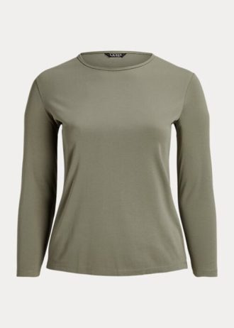 Grüne Langarmshirts aus Baumwollmischung von Ralph Lauren für Damen