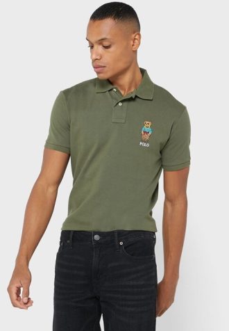 Grüne Poloshirts für Herren von Ralph Lauren im Slim Fit