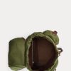 Grüne Ralph Lauren Canvas-Rucksäcke mit Lederbesatz für Herren Grüne Ralph Lauren Canvas-Rucksäcke mit Lederbesatz für Herren