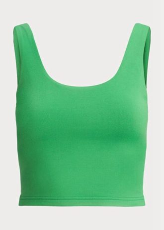 Grüne Ralph Lauren Cropped-Tanktops aus Wildlederjersey für Damen