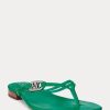 Grüne Ralph Lauren Emalia Zehentrenner aus Nappaleder für Damen Grüne Ralph Lauren Emalia Zehentrenner aus Nappaleder für Damen