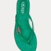 Grüne Ralph Lauren Emalia Zehentrenner aus Nappaleder für Damen Grüne Ralph Lauren Emalia Zehentrenner aus Nappaleder für Damen