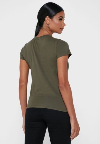Grüne Ralph Lauren Graphic Rundhals-T-Shirts für Damen Grüne Ralph Lauren Graphic Rundhals-T-Shirts für Damen