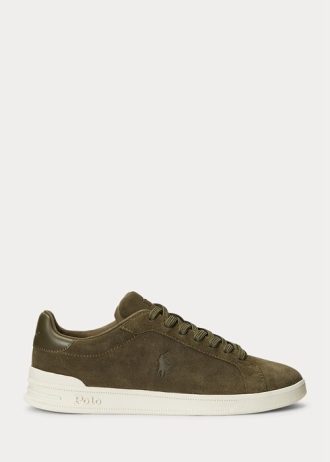 Grüne Ralph Lauren Heritage Court II Wildleder-Sneaker für Herren