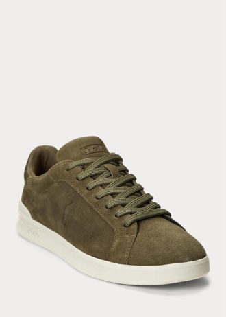 Grüne Ralph Lauren Heritage Court II Wildleder-Sneaker für Herren