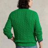 Grüne Ralph Lauren Herren Pullover mit Zopfmuster aus Baumwolle Grüne Ralph Lauren Herren Pullover mit Zopfmuster aus Baumwolle