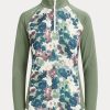 Grüne Ralph Lauren Jersey-Sweatshirts mit Viertelreißverschluss für Damen Grüne Ralph Lauren Jersey-Sweatshirts mit Viertelreißverschluss für Damen