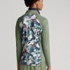 Grüne Ralph Lauren Jersey-Sweatshirts mit Viertelreißverschluss für Damen Grüne Ralph Lauren Jersey-Sweatshirts mit Viertelreißverschluss für Damen