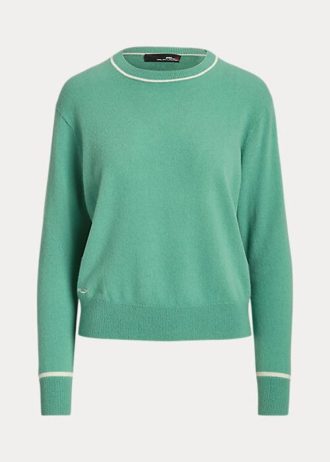 Grüne Ralph Lauren Kaschmirpullover mit Rundhalsausschnitt für Damen