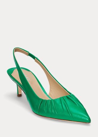 Grüne Ralph Lauren Lolah Slingback-Pumps aus Nappaleder für Damen