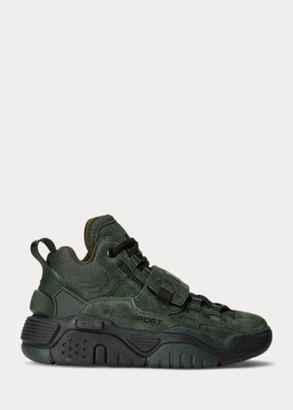 Grüne Ralph Lauren PS100 High-Top-Sneakers aus Wildleder für Herren