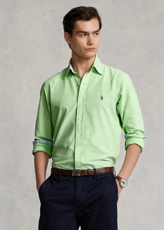 Grüne Ralph Lauren Slim Fit Oxford-Hemden für Herren