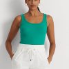 Grüne Ralph Lauren Tanktops aus Baumwollmischung für Damen Grüne Ralph Lauren Tanktops aus Baumwollmischung für Damen