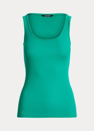 Grüne Ralph Lauren Tanktops aus Baumwollmischung für Damen
