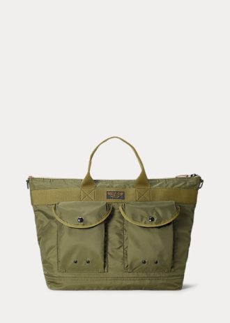 Grüne Ralph Lauren Utility Messenger Bags aus Nylon-Canvas für Herren