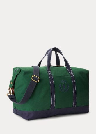 Grüne Reisetaschen aus Canvas mit Ralph Lauren-Logo-Stickerei für Herren