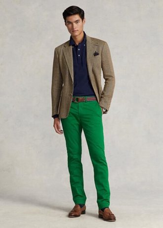 Grüne Stretch-Chinohose im Slim Fit von Ralph Lauren für Herren