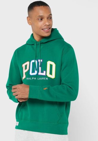 Grüner Ralph Lauren Logo-Hoodie für Herren