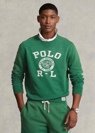 Grünes Fleece-Sweatshirt mit Ralph Lauren-Logo für Herren