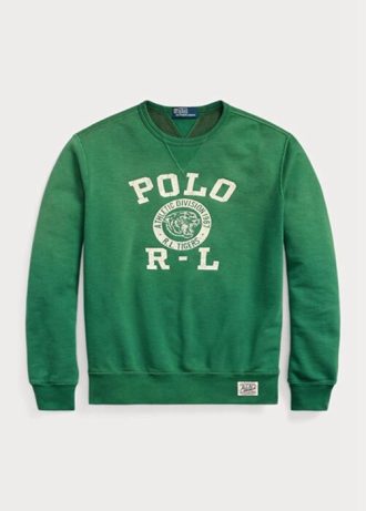 Grünes Fleece-Sweatshirt mit Ralph Lauren-Logo für Herren