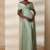 Grünes Ralph Lauren Merridan Plissee-Abendkleid aus Jersey für Damen Grünes Ralph Lauren Merridan Plissee-Abendkleid aus Jersey für Damen
