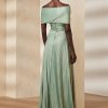 Grünes Ralph Lauren Merridan Plissee-Abendkleid aus Jersey für Damen Grünes Ralph Lauren Merridan Plissee-Abendkleid aus Jersey für Damen