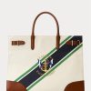 Große Devyn-Tragetaschen aus Canvas mit natürlichem/grafischem Streifenmuster für Damen von Ralph Lauren Große Devyn-Tragetaschen aus Canvas mit natürlichem/grafischem Streifenmuster für Damen von Ralph Lauren