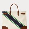 Große Devyn-Tragetaschen aus Canvas mit natürlichem/grafischem Streifenmuster für Damen von Ralph Lauren Große Devyn-Tragetaschen aus Canvas mit natürlichem/grafischem Streifenmuster für Damen von Ralph Lauren