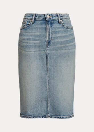 Hellblaue Ralph Lauren Denim-Röcke für Damen