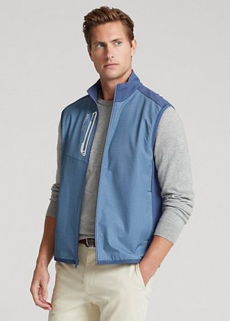 Hellblaue Ralph Lauren Performance French Terry-Weste für Herren