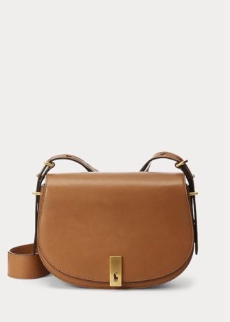 Hellbraune Satteltaschen aus Kalbsleder von Ralph Lauren Polo ID für Damen