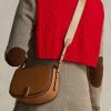 Hellbraune Satteltaschen aus Kalbsleder von Ralph Lauren Polo ID für Damen Hellbraune Satteltaschen aus Kalbsleder von Ralph Lauren Polo ID für Damen