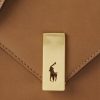 Hellbraune Umhängetaschen aus Kalbsleder von Ralph Lauren für Damen mit Polo-ID-Umschlag Hellbraune Umhängetaschen aus Kalbsleder von Ralph Lauren für Damen mit Polo-ID-Umschlag
