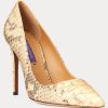 Hellgelbe Ralph Lauren Celia Python Heels für Damen Hellgelbe Ralph Lauren Celia Python Heels für Damen