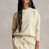Hellgelbe Ralph Lauren Sweatshirts mit Rundhalsausschnitt aus Bio-Baumwolle für Damen Hellgelbe Ralph Lauren Sweatshirts mit Rundhalsausschnitt aus Bio-Baumwolle für Damen