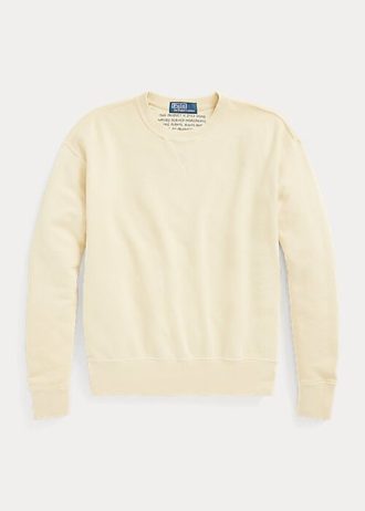 Hellgelbe Ralph Lauren Sweatshirts mit Rundhalsausschnitt aus Bio-Baumwolle für Damen