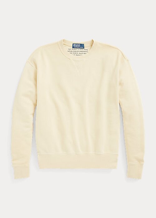 Hellgelbe Ralph Lauren Sweatshirts mit Rundhalsausschnitt aus Bio-Baumwolle für Damen Hellgelbe Ralph Lauren Sweatshirts mit Rundhalsausschnitt aus Bio-Baumwolle für Damen