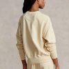 Hellgelbe Ralph Lauren Sweatshirts mit Rundhalsausschnitt aus Bio-Baumwolle für Damen Hellgelbe Ralph Lauren Sweatshirts mit Rundhalsausschnitt aus Bio-Baumwolle für Damen