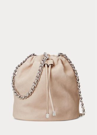 Hellrosa Damen Ralph Lauren Washed Leather Medium Emmy Bucket Bags