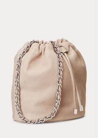 Hellrosa Damen Ralph Lauren Washed Leather Medium Emmy Bucket Bags