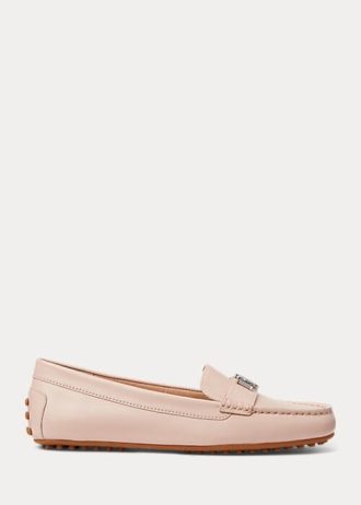 Hellrosa Ralph Lauren Barnsbury Driver-Loafer aus Nappaleder für Damen