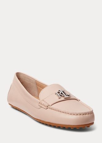 Hellrosa Ralph Lauren Barnsbury Driver-Loafer aus Nappaleder für Damen