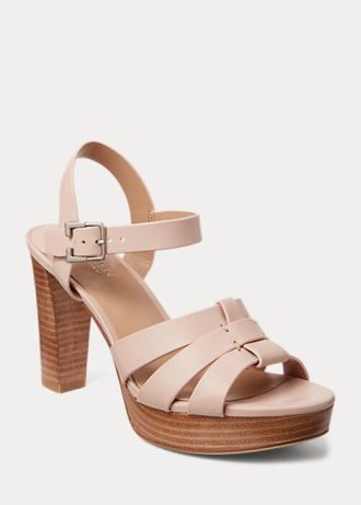 Hellrosa Ralph Lauren Soffia Sandalen aus Nappaleder für Damen Hellrosa Ralph Lauren Soffia Sandalen aus Nappaleder für Damen