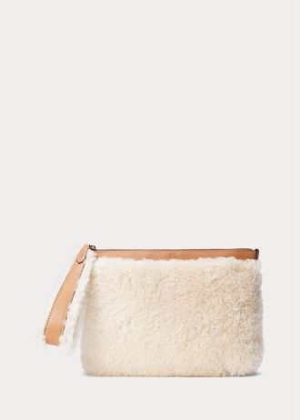 Honig/Creme Damen Ralph Lauren Shearling Envelope Handtasche