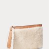 Honig/Creme Damen Ralph Lauren Shearling Envelope Handtasche Honig/Creme Damen Ralph Lauren Shearling Envelope Handtasche