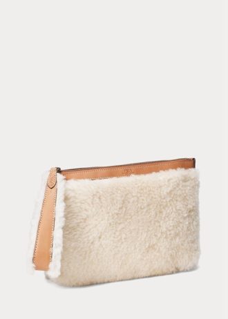 Honig/Creme Damen Ralph Lauren Shearling Envelope Handtasche