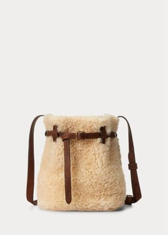 Honig/Creme Damen Ralph Lauren Shearling Mini Bellport Bucket Bags