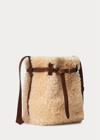 Honig/Creme Damen Ralph Lauren Shearling Mini Bellport Bucket Bags
